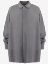 Darkpark Casual Denim Shirt Adjustable Cuffs In Gray