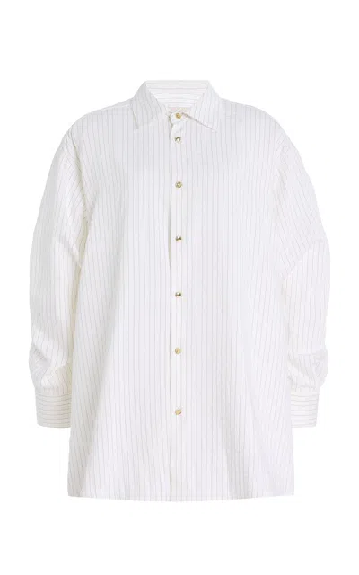Darkpark Keanu Striped Modal Shirt In Black,white