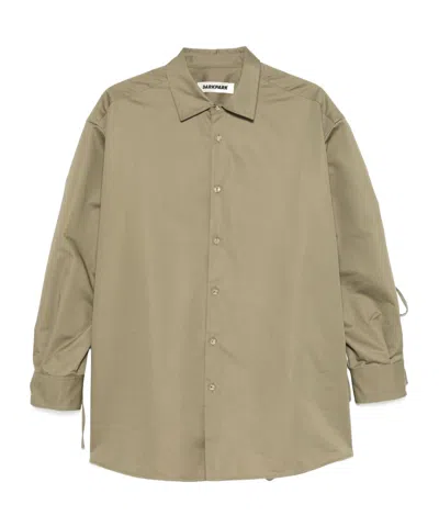 Darkpark Keanu Tech Satin Rouche Shirt In Green
