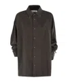 Darkpark Keanu Tencel Denim Rouche Shirt In Gray