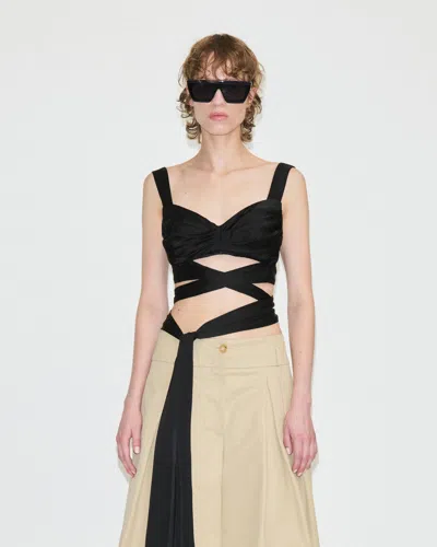 Darkpark Kenia Bralette Jersey Top In Black
