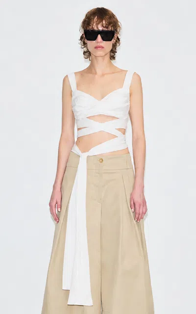 Darkpark Kenia Bralette Jersey Top In White
