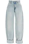 Darkpark Khris Rigid Natural-rise Cuffed Barrel-leg Jeans In Blue