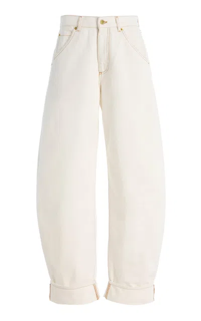 Darkpark Khris Barrel-leg Denim Pants In White