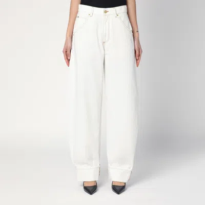 Darkpark Wide Leg Balloon Jeans In White