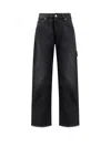 Darkpark Relaxed Fit Denim Trousers With Fringed Hem In Black