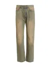 Darkpark 'larry' Distressed Faded Jeans In Gray