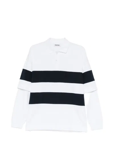 Darkpark Layered Striped Polo Shirt In White