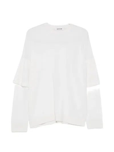 Darkpark Layered-sleeves Sweater In White