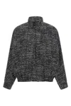 Darkpark 'lee' Bouclé Wool Bomber Jacket In White