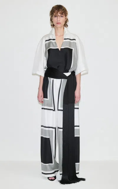 Darkpark Lenie Printed Silk Wide-leg Pants In Multi