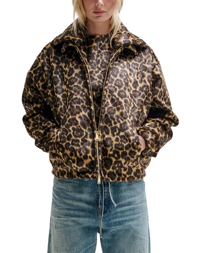 Darkpark Leopard Print Faux Fur Jacket In Multi