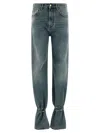 Darkpark Flared Hem Adjustable Jeans Pockets In Blue