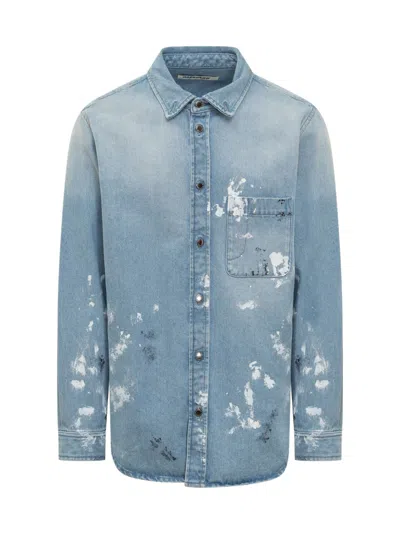 DARKPARK MEN LIGHT BLUE REGULAR PRINTED SHIRT, S LUXURY FOR MEN DARVEYS