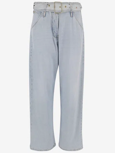 Darkpark Light Denim Cotton Jeans In Blue