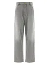 Darkpark Frayed Hem Contrast Detail Trousers In Gray