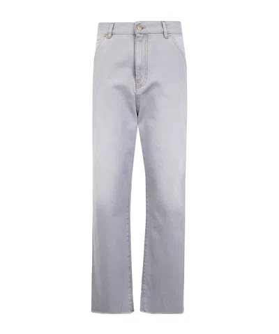 Darkpark 'lisa' Belt Adorned Loose Fit Denim In Gray