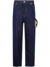 Darkpark Lisa Chain Adorned Loose Fit Carpenter Raw Denim In Raw Blue Denim