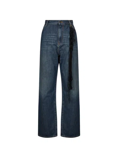 Darkpark Lisa Fringed Faded Jeans In Blue
