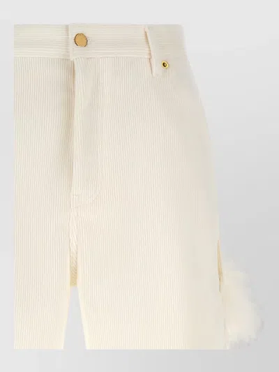 Darkpark Lisa High Waist Wide Leg Denim Pants In White