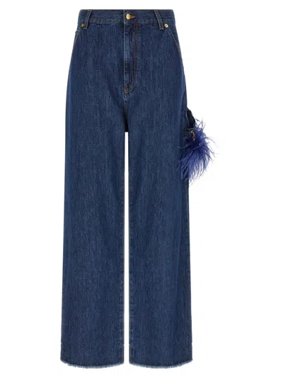 Darkpark Lisa High Waist Wide Leg Jeans In Blue