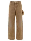 Darkpark Side-embellishment Bleached Wide-leg Jeans In Brown