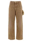 Darkpark Side-embellishment Bleached Wide-leg Jeans In Brown