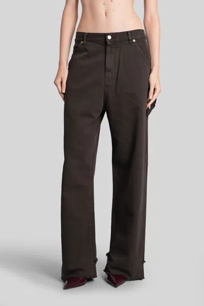 Darkpark Loose Fit Denim Carpenter Trousers In Brown