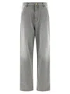 Darkpark Frayed Hem Contrast Detail Trousers In Gray