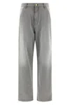 Darkpark Frayed Hem Contrast Detail Trousers In Gray