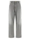 Darkpark Frayed Hem Contrast Detail Trousers In Gray