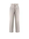 Darkpark Frayed Hem Contrast Detail Trousers In Gray