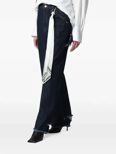 Darkpark Lisa Scarf-adorned Jeans In Blue