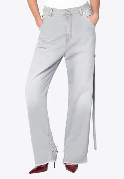 Darkpark Lisa Wide-leg Washed Jeans In Gray