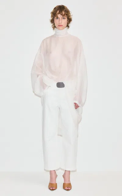Darkpark Lizzie Rigid Mid-rise Wide-leg Jeans In White