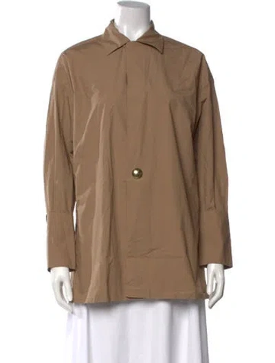 Pre-owned Darkpark Long Sleeve Button-up Top In Neutrals