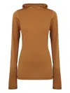 Darkpark Billie Long-sleeved Fitted Top With Hood In Brown