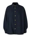 Darkpark Keanu Ruched Denim Shirt In Black
