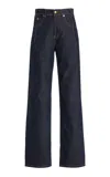 Darkpark Lu Metallic-corduroy Straight-leg Jeans In Blue