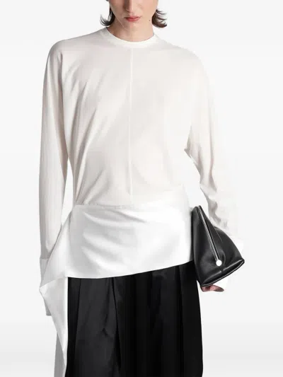 Darkpark Nora Jumper Featuring Shirt Style Cuffs In White