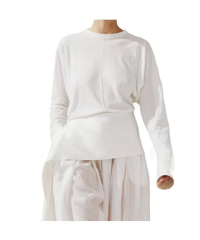 Darkpark Luna Draped Blouse In White