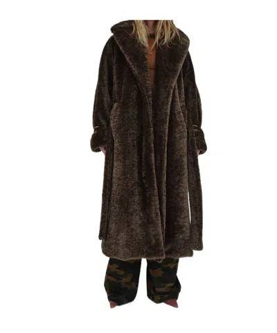 Darkpark Madison - Faux Fux Trench With Detachable Cuff In Black