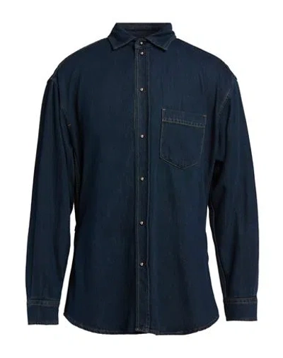 Darkpark Man Denim Shirt Blue Size S Cotton, Lyocell