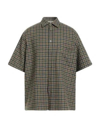 Darkpark Man Shirt Military Green Size M Virgin Wool, Cashmere