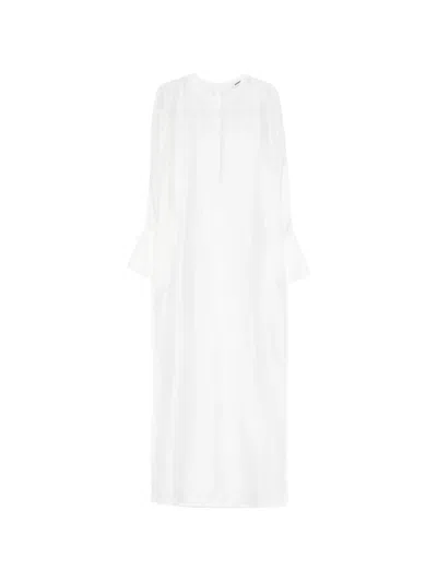 Darkpark Marine Flared-cuff Maxi Dress In White