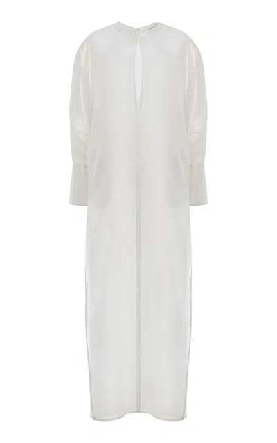 Darkpark Marine Keyhole Voile Maxi Dress In White