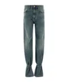Darkpark Flared Hem Adjustable Jeans Pockets In Blue