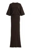 Darkpark Marlin Open-back Wool Maxi Dress In Black