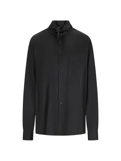 Darkpark Meg Detachable-foulard Shirt In Black