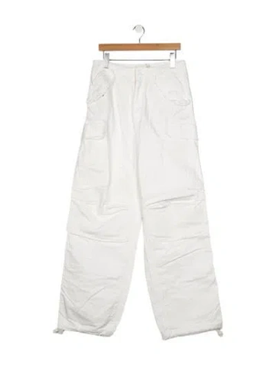 Pre-owned Darkpark Mid-rise Straight Leg Jeans In White